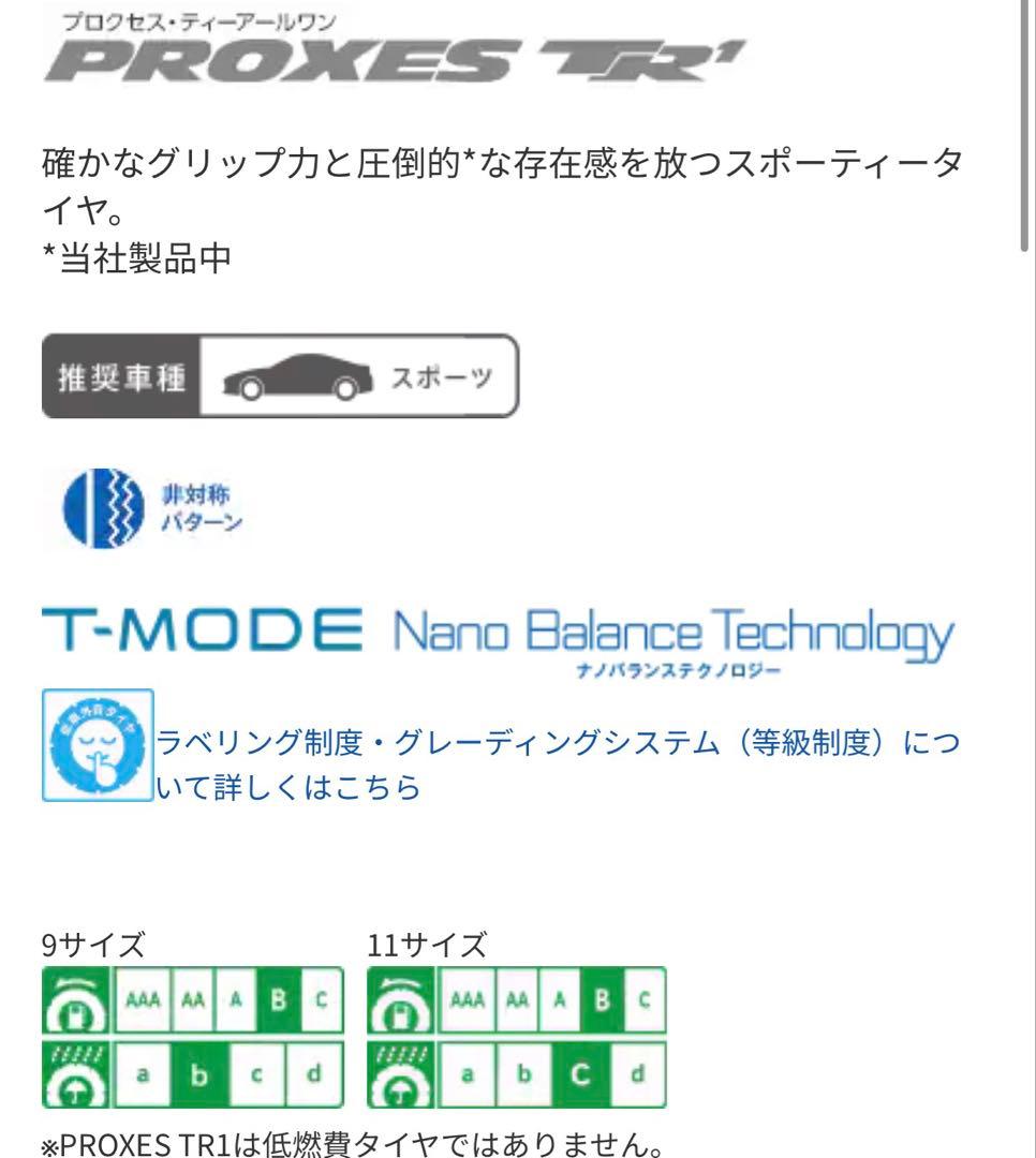 まぁーぼう　PROXES TR1 (165/50-15) 2本