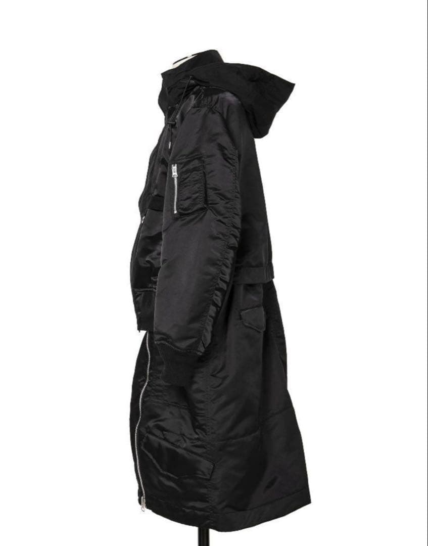 sacai Nylon Twill Mix Coat 黒 サイズ1