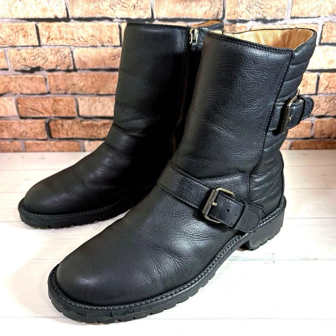 美品■サヤ■エンジニアブーツ✨サイドジップ 天然革皮 ビブラムソール ラギッド