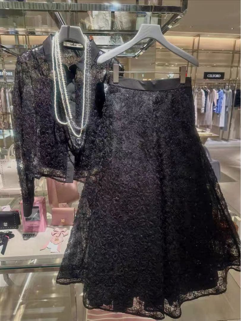 FURFUR 立体フラワーレーススカート