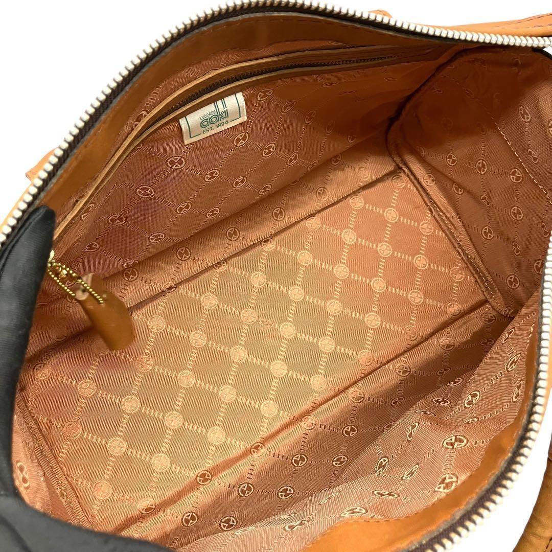 美品 2119 Lugards aoki ボストンバッグ 鍵 レザー ブラウン