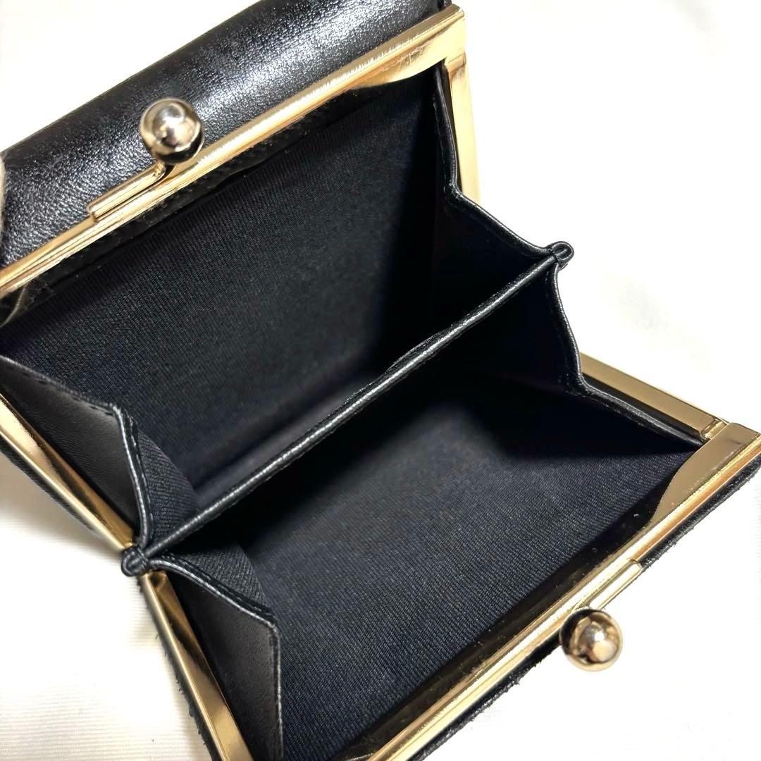 ✨極美品✨■ポールスミス■がま口折り財布 ■フルレザー■ブラック黒◽️コンパクト