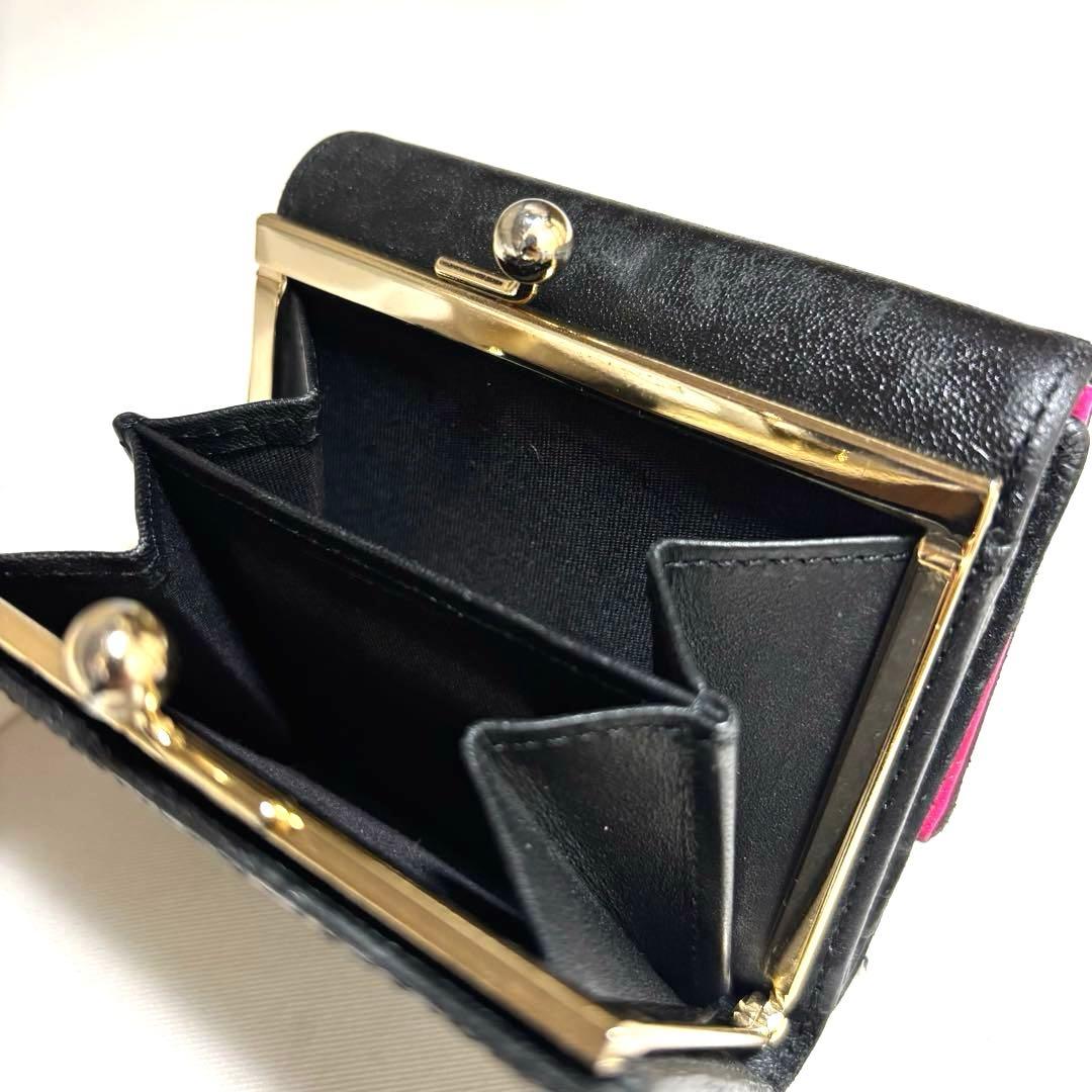 ✨極美品✨■ポールスミス■がま口折り財布 ■フルレザー■ブラック黒◽️コンパクト