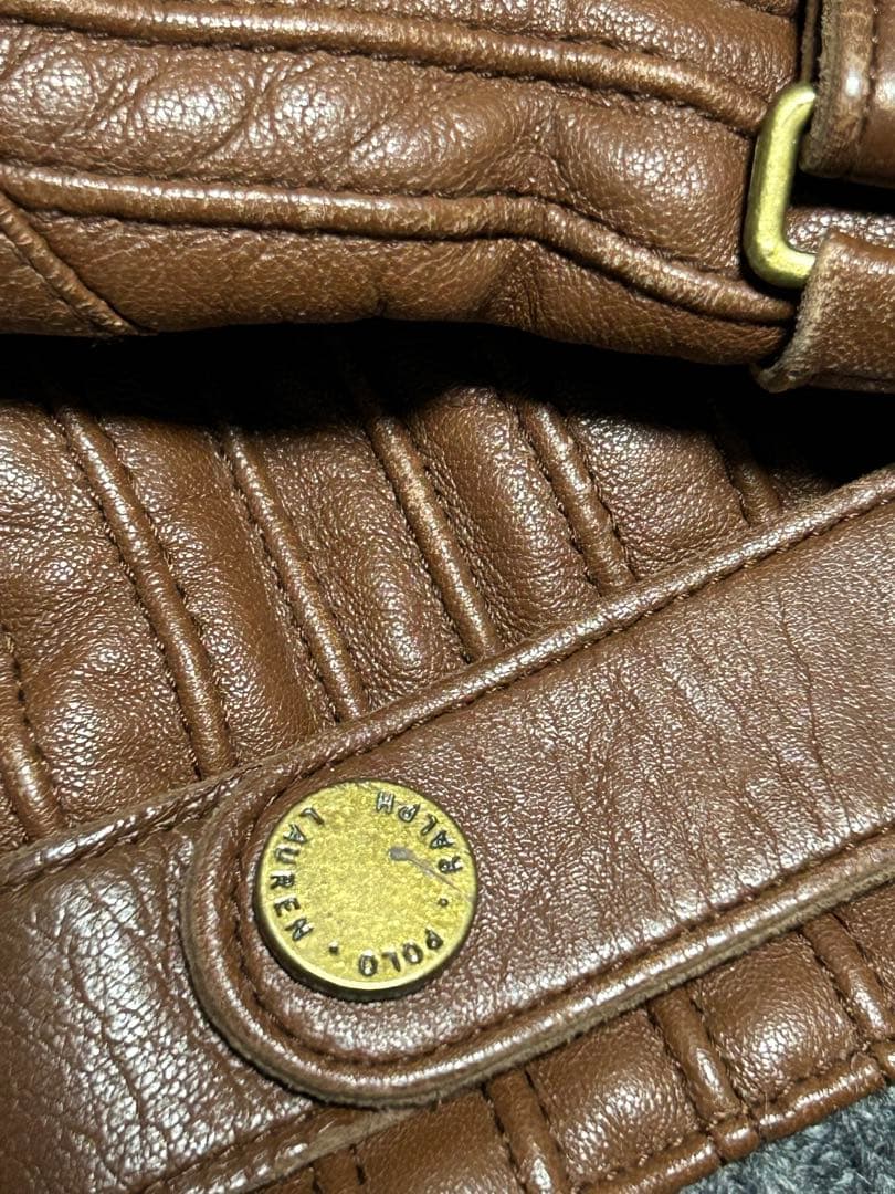 Polo Ralph Lauren シープスキン レザーグローブ 本革 バイカー