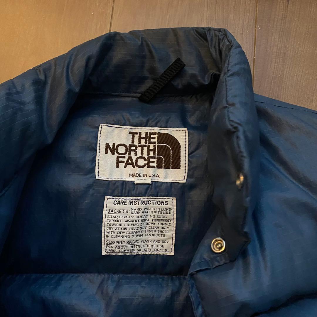 The North Face 70s USA ダウンベスト　茶タグ　ケアタグ