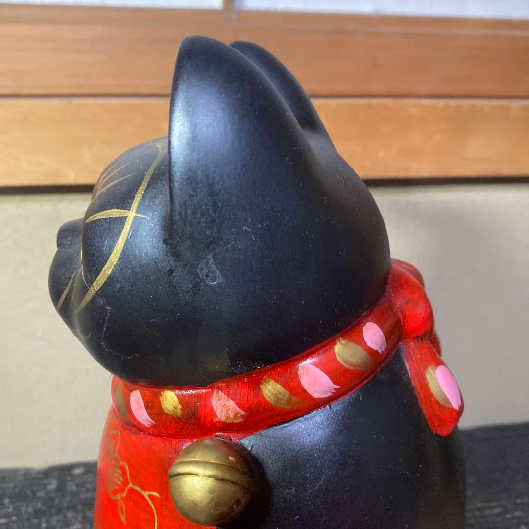 専用　黒招き猫置物　約25cm14cm