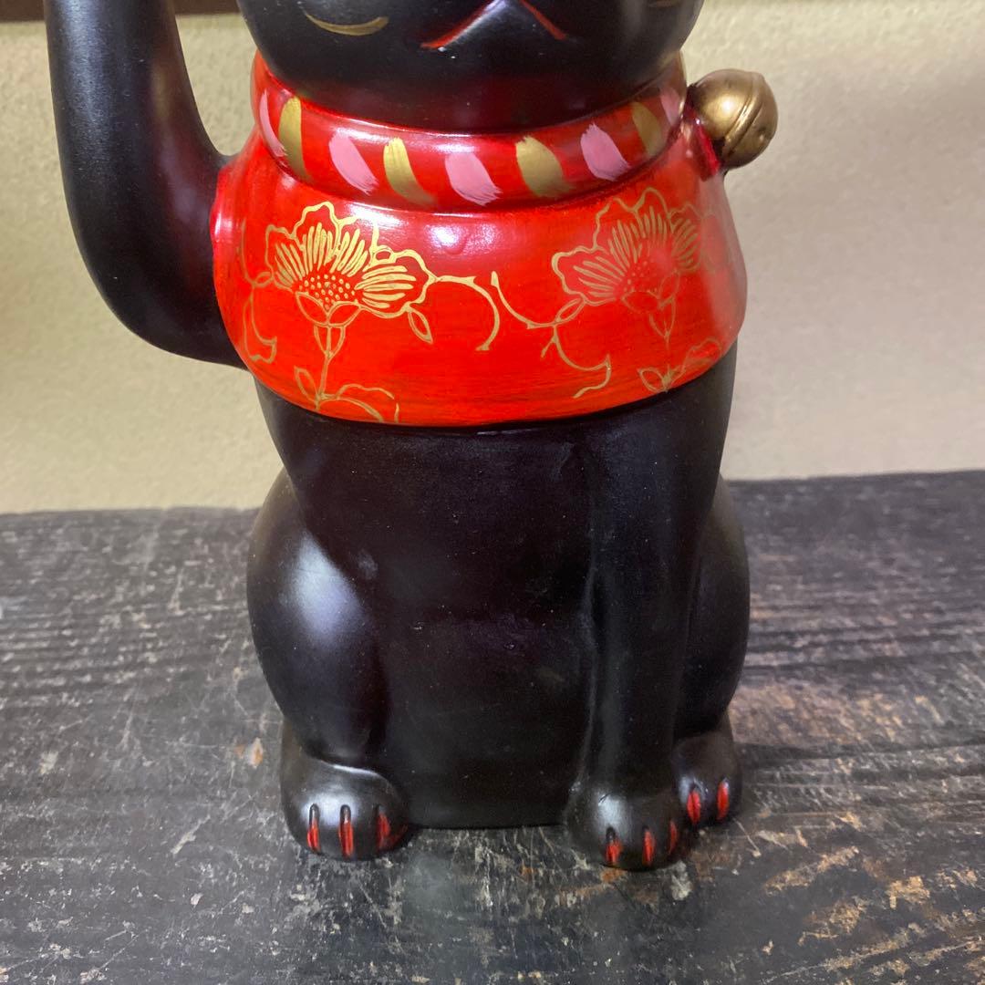 専用　黒招き猫置物　約25cm14cm