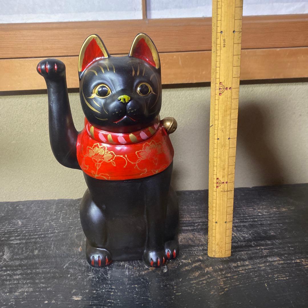 専用　黒招き猫置物　約25cm14cm