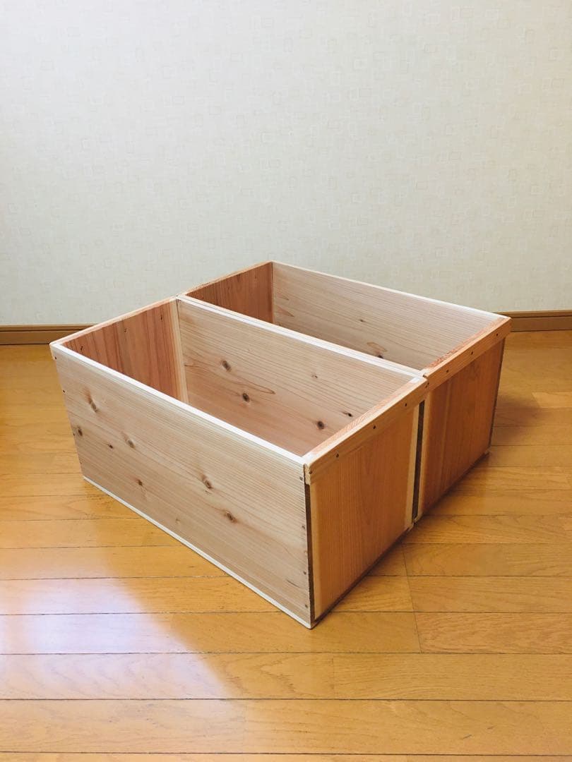 【新品】 青森 りんご箱 プレーナー仕上げ　木箱 木製 杉 2箱セット