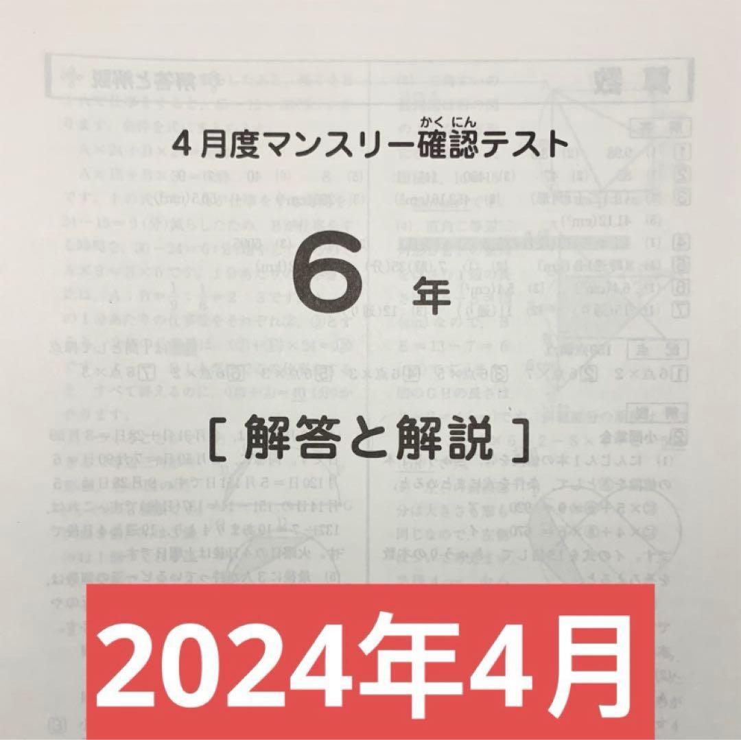 サピックス 6年 4月度マンスリー確認テスト 2023/2024　全2回分セット