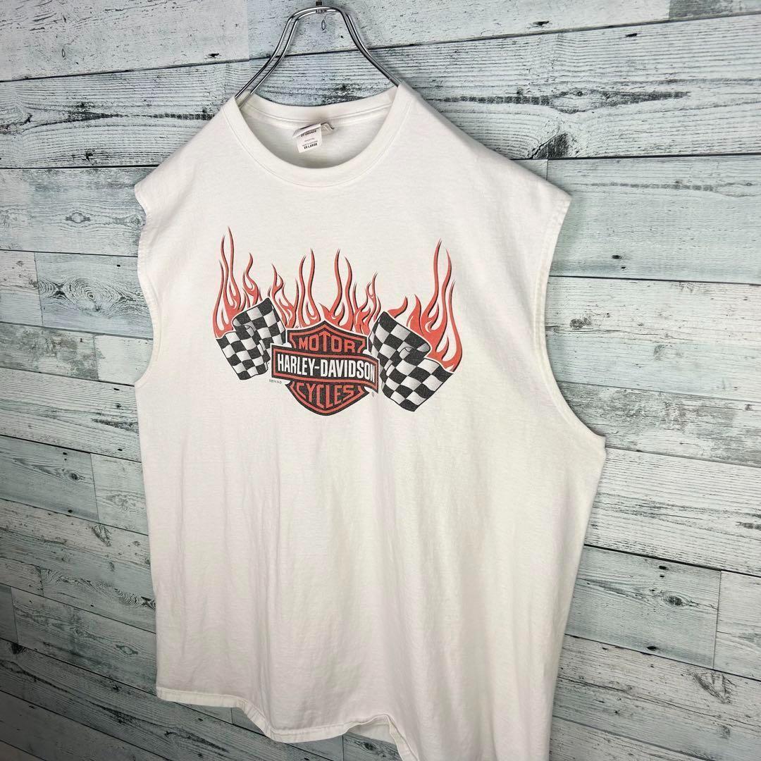 ハーレーダビッドソン 両面プリント カットオフTシャツ タンクトップ 3966