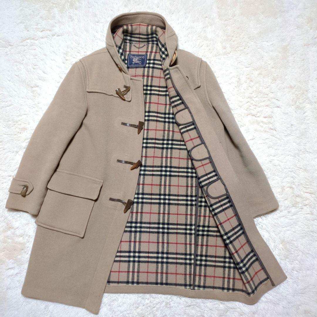 バーバリー　ロングダッフルコート　ノバチェック　XL　ベージュ　オーバーサイズ