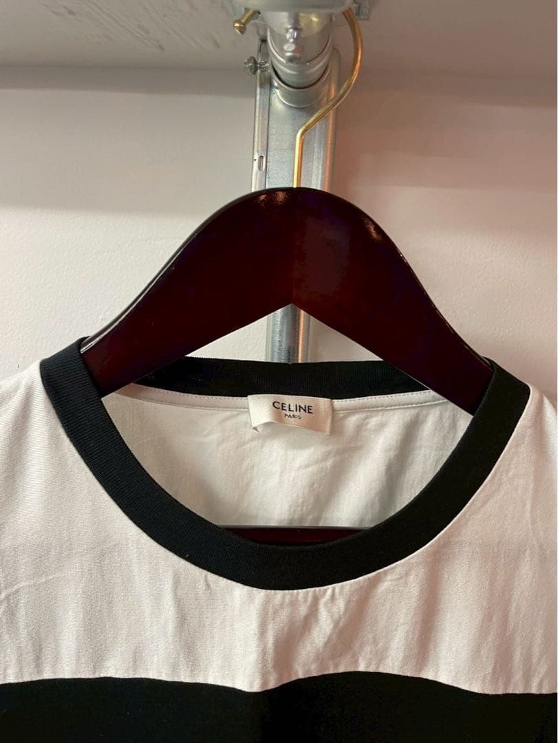 CELINE ロゴ Tシャツ ブラック/ホワイト