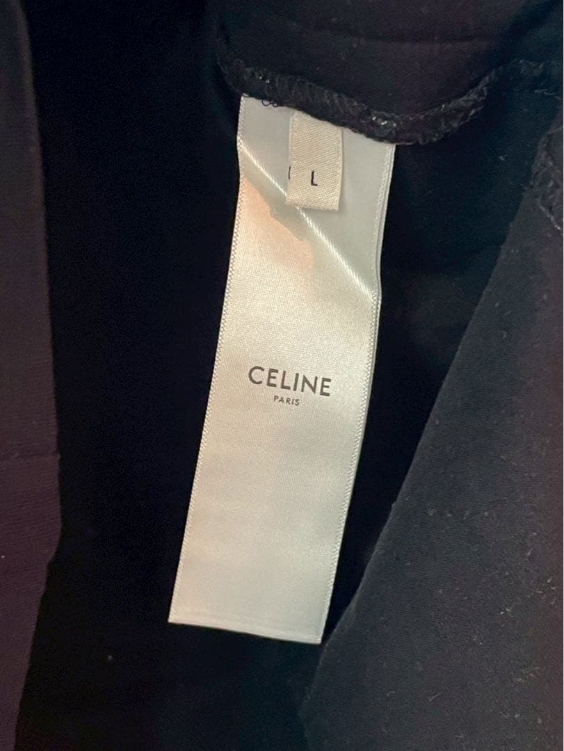 CELINE ロゴ Tシャツ ブラック/ホワイト