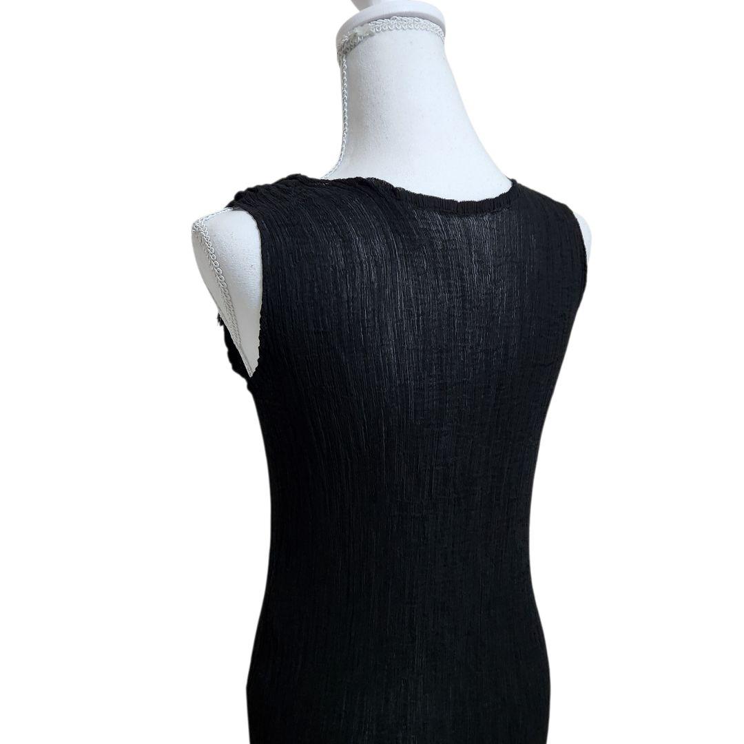 【極美品】ミー イッセイミヤケ プリーツ フリンジ ワンピース ドレス ブラック