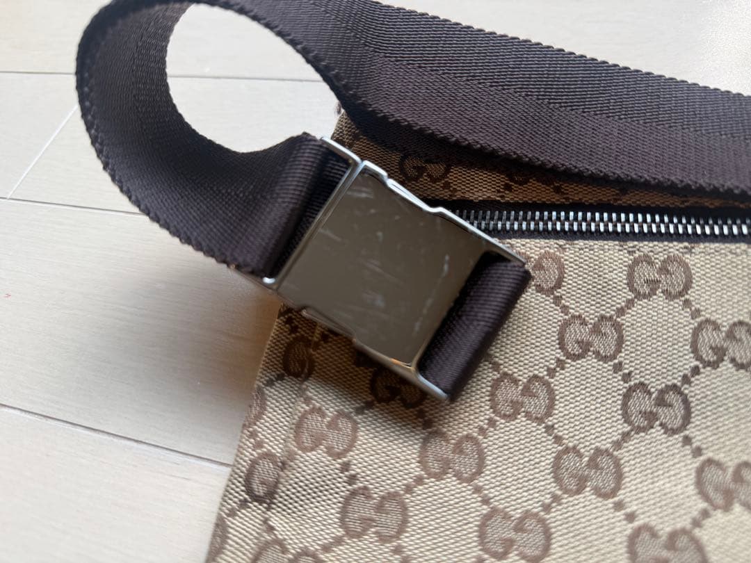 未使用 GUCCI GG柄 ブラウン ウエストポーチ 正規品