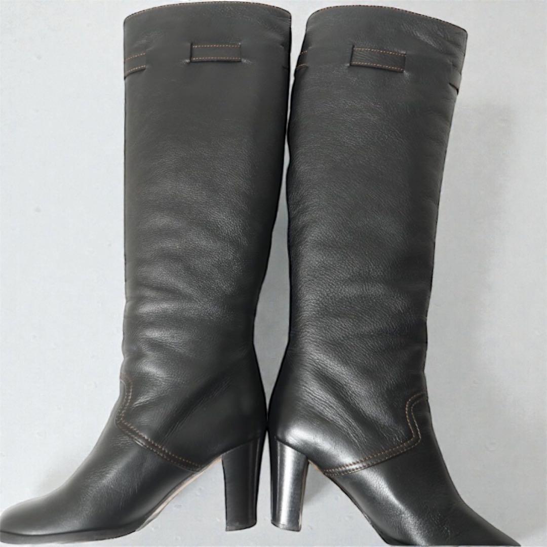 『美品』Chloe クロエ レザー リボン ロングブーツ 35.5/22.5cm