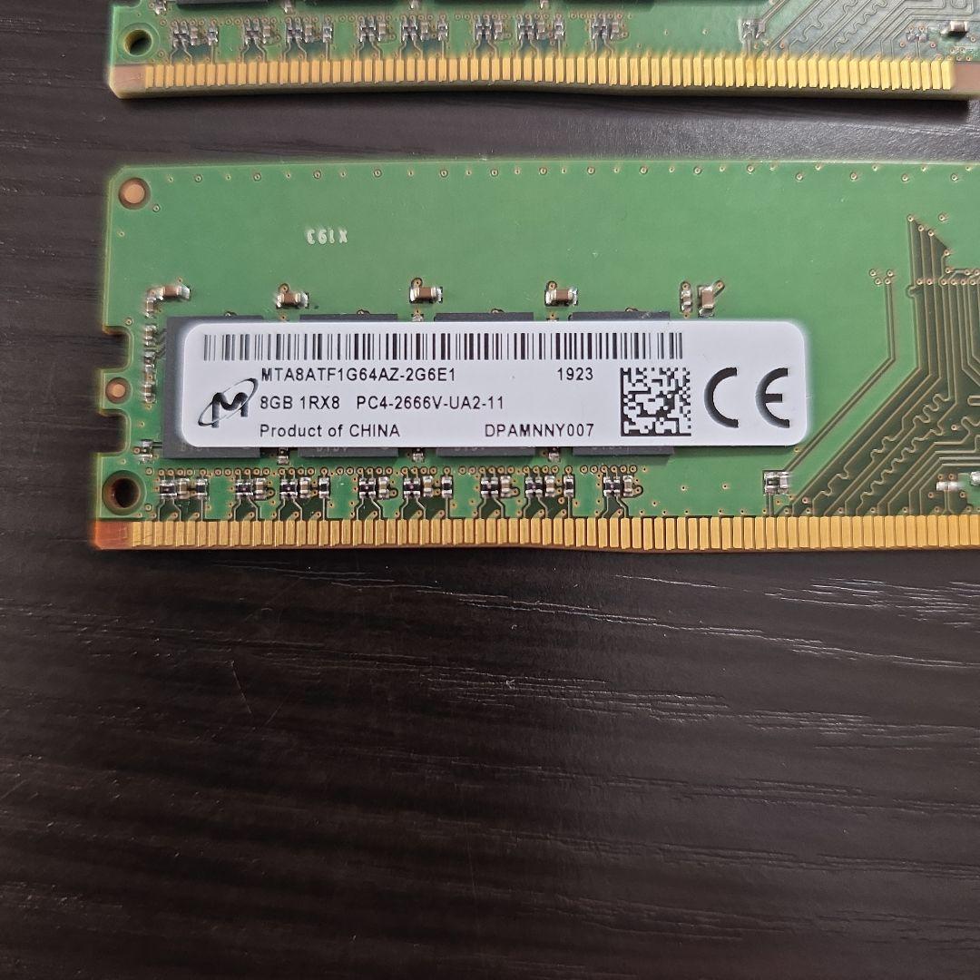 8GB DDR4 メモリ MTA8ATF1G64AZ-2G6E1×2