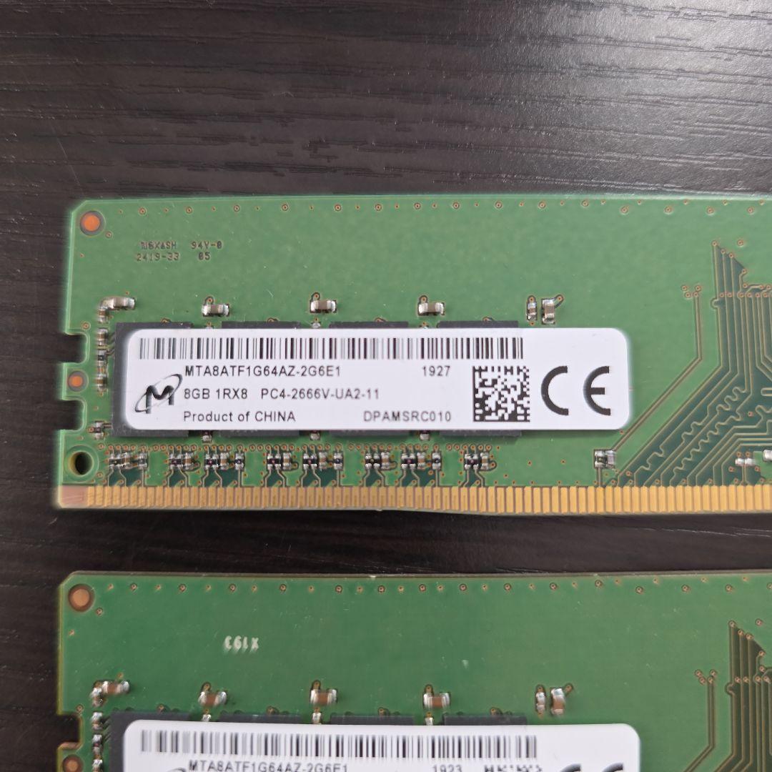 8GB DDR4 メモリ MTA8ATF1G64AZ-2G6E1×2