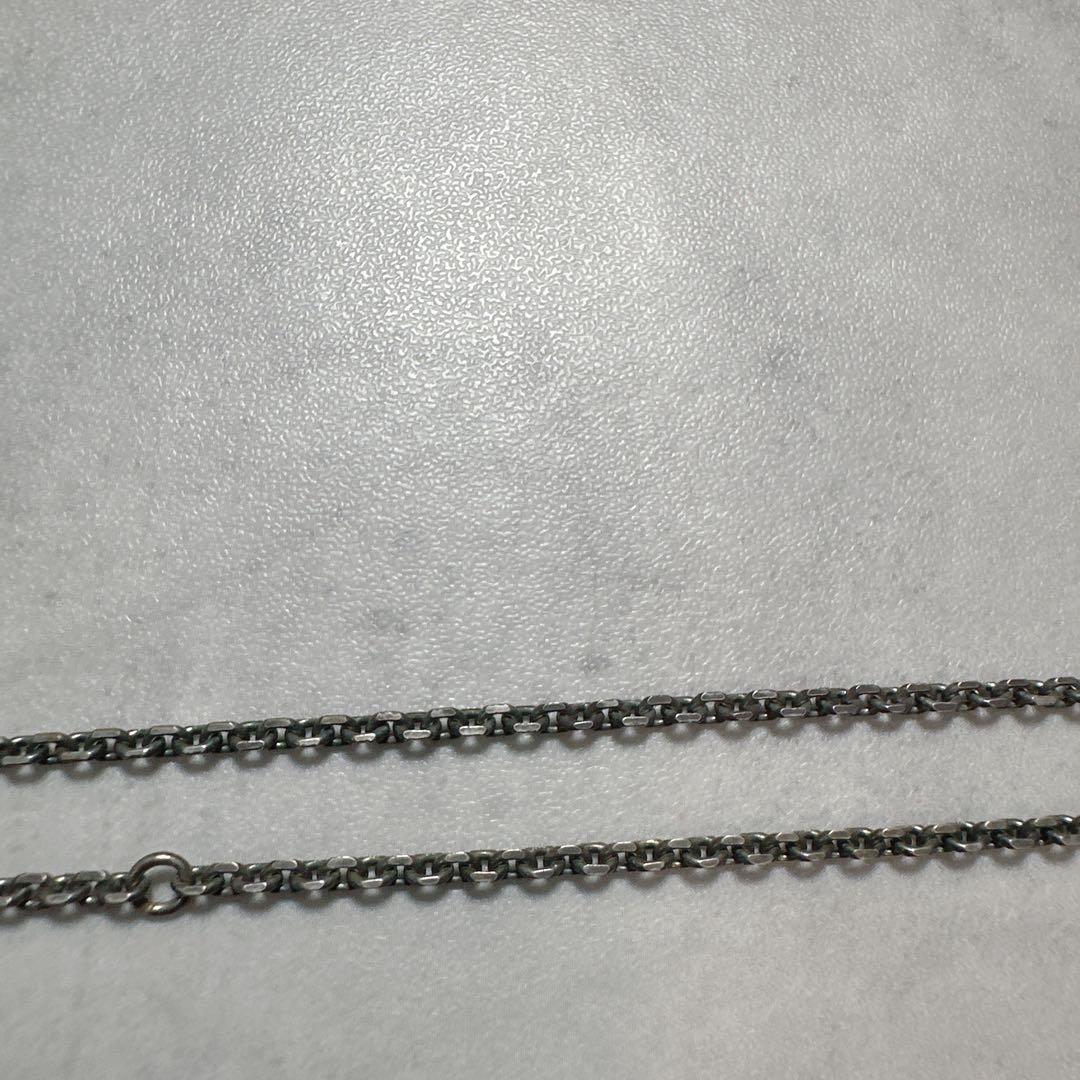 SAINT LAURENT サンローラン ネックレス ロゴ刻印 プレート 銀