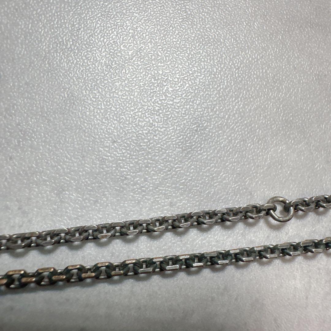 SAINT LAURENT サンローラン ネックレス ロゴ刻印 プレート 銀