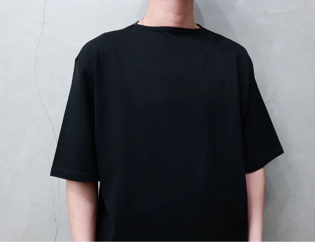 B*様 AURALEE ボートネックTシャツ　ブラック