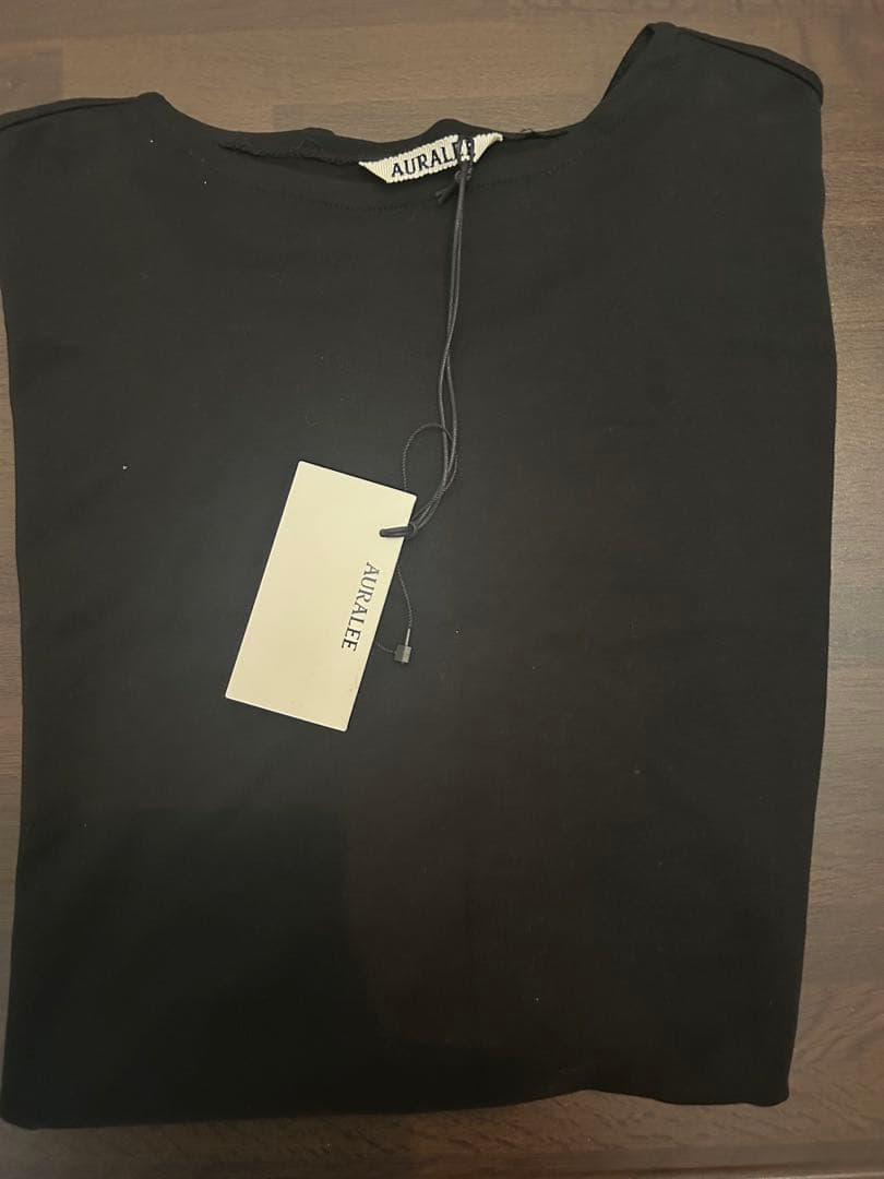 B*様 AURALEE ボートネックTシャツ　ブラック