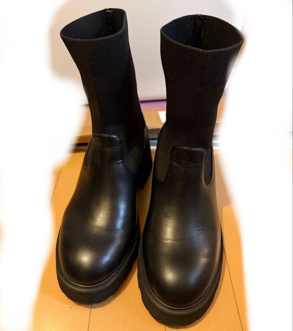 【ikaudon】SNIDEL ショートニットブーツ