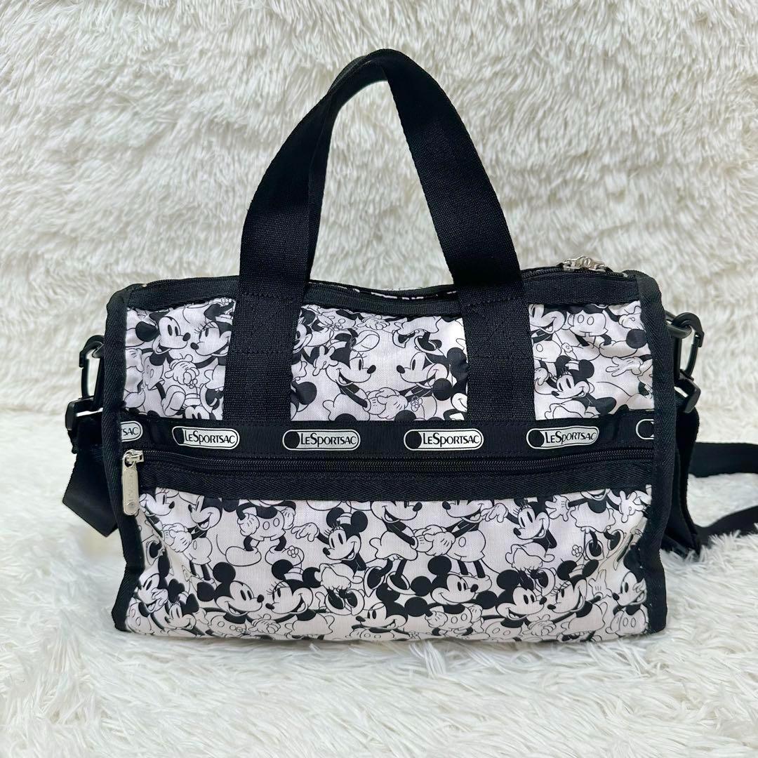 【美品】LeSportsac ミッキーマウス ミニボストン 2way 総柄