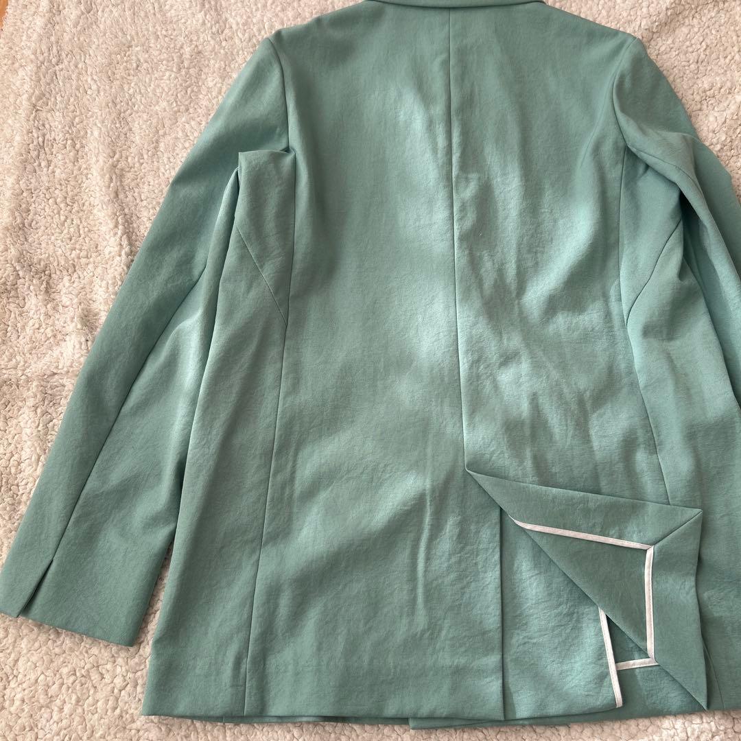 美品iCB LooseWeave ダブルブレストジャケットグリーン 6(L)