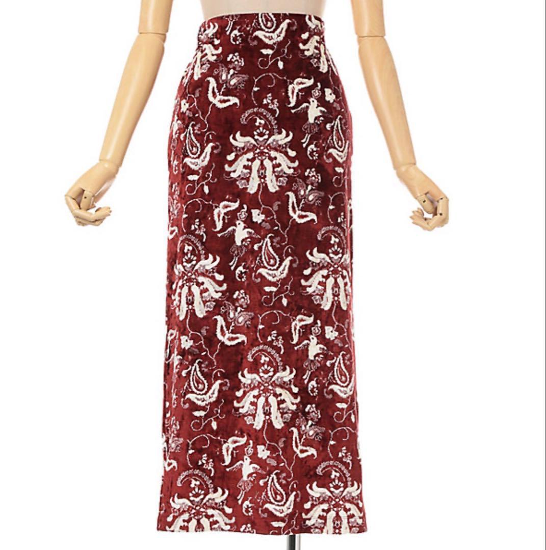 スカート Velour Jersey I-Line Skirt RED