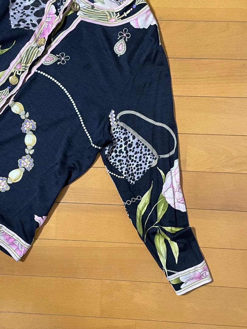 ♠️LEONARD(レオナール)♠️Lサイズ◆花柄◆長袖カーディガン