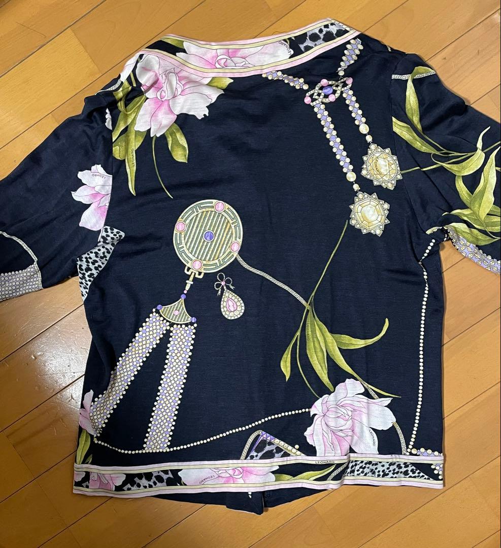 ♠️LEONARD(レオナール)♠️Lサイズ◆花柄◆長袖カーディガン