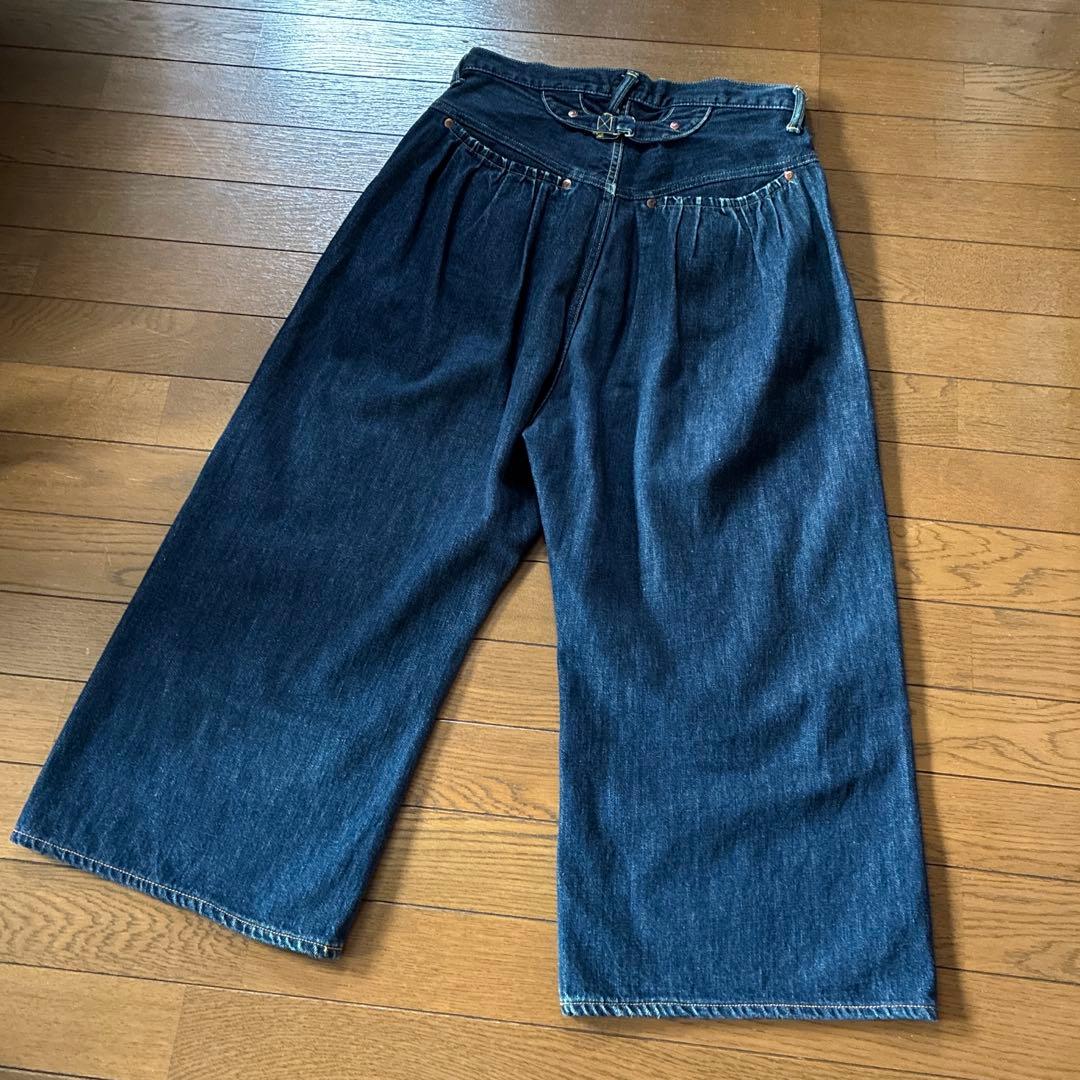 KAPITALキャピタル★クロップドワイドデニムパンツ　袴パンツ
