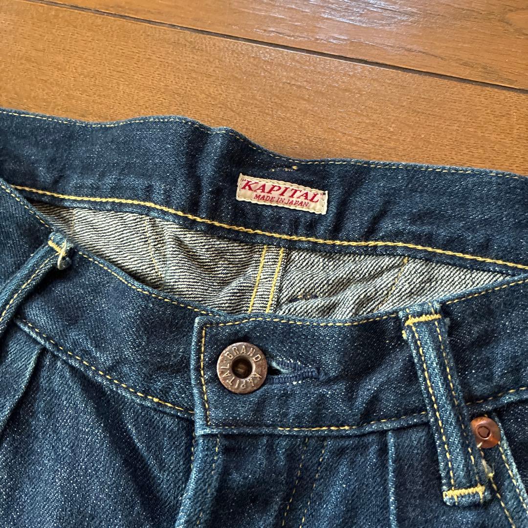 KAPITALキャピタル★クロップドワイドデニムパンツ　袴パンツ