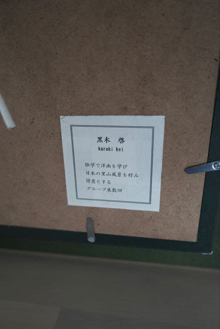 黒木啓 油彩画 自然風景 額装 作家 肉筆 インテリア 和モダン