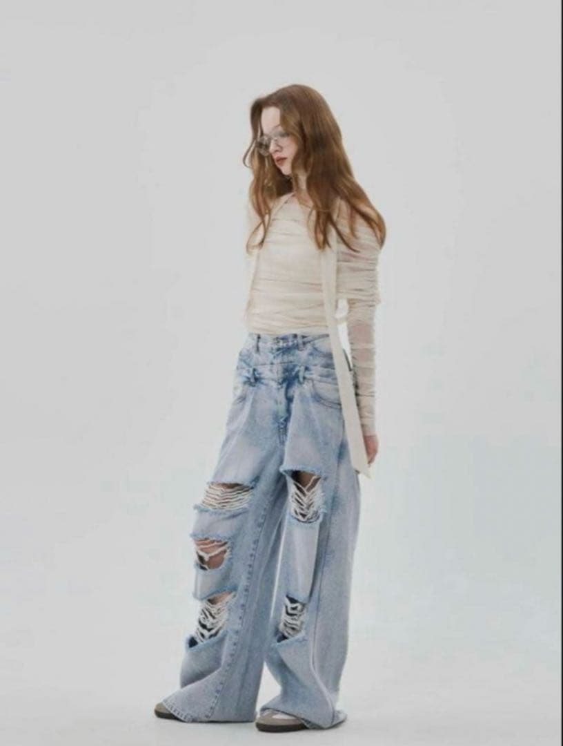 パンツ THETOE Lexington Double Belt Denim Pants