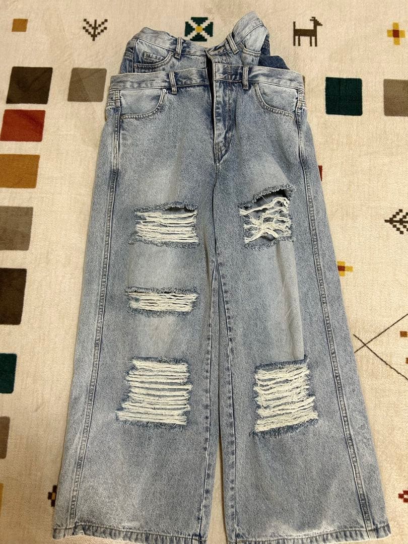 パンツ THETOE Lexington Double Belt Denim Pants