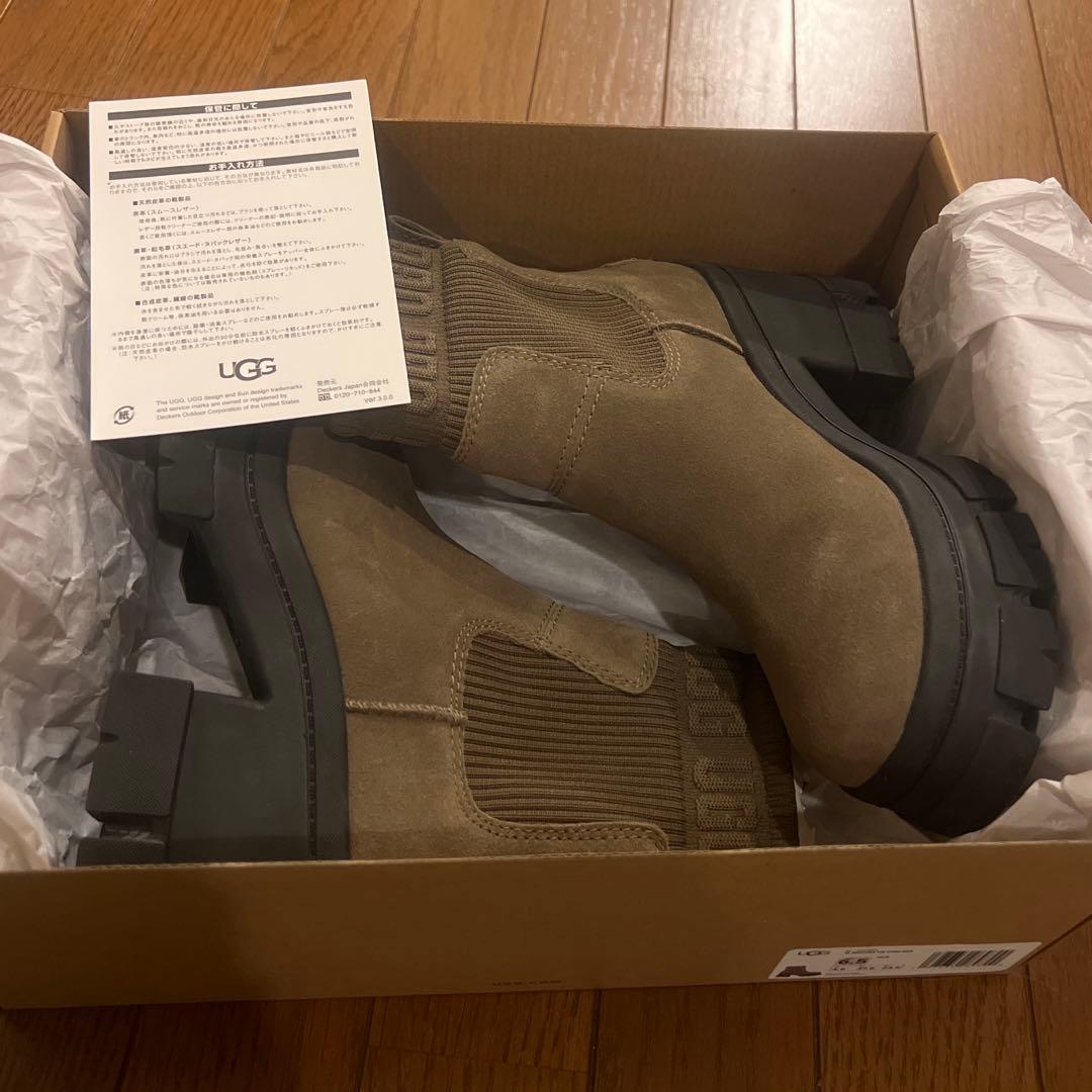 【美品】UGGブルックリンチェルシーブーツ 23.5cm US6.5 ヒッコリー
