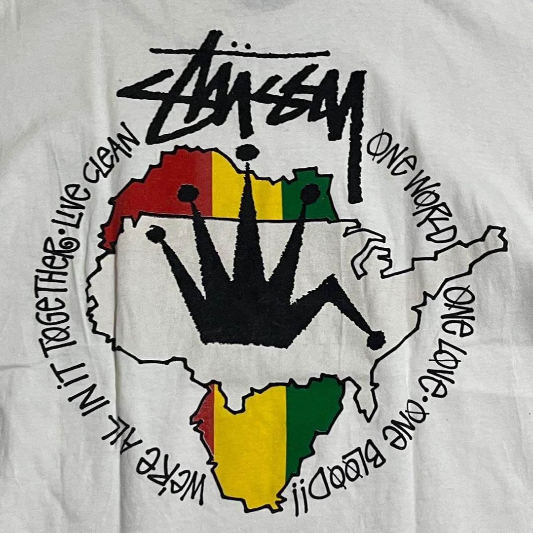希少 80s 90s OLD STUSSY 黒タグ USA製 ラスタ Tシャツ