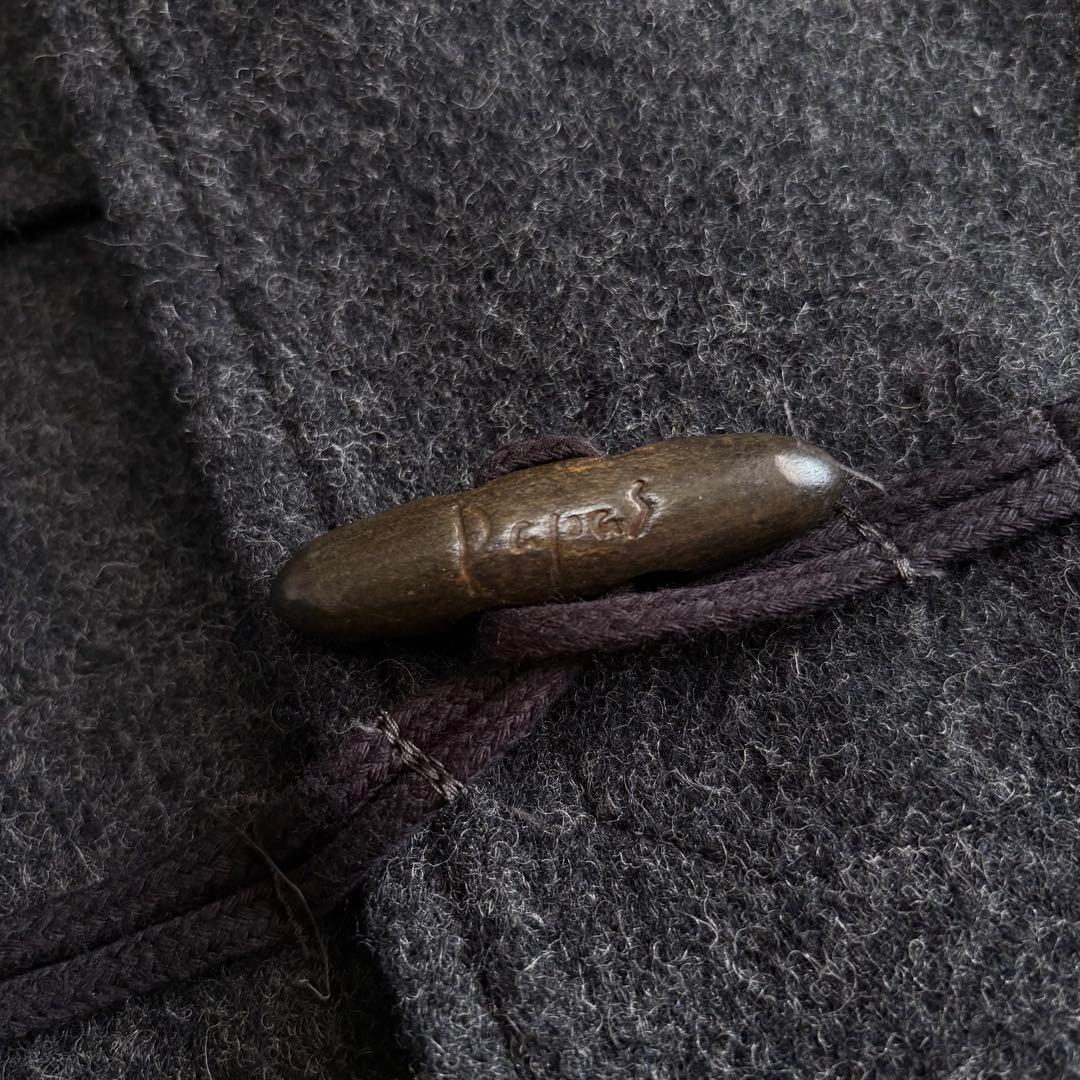 極美品 パパス ダッフルコート ビッグシルエット メルトンウール グレー L
