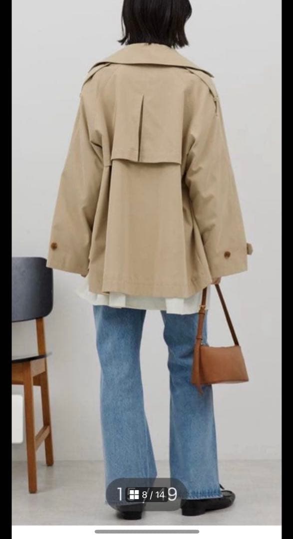 ラスト一点　新品　アメリカンホリック ショートトレンチコート　春　Lベージュ