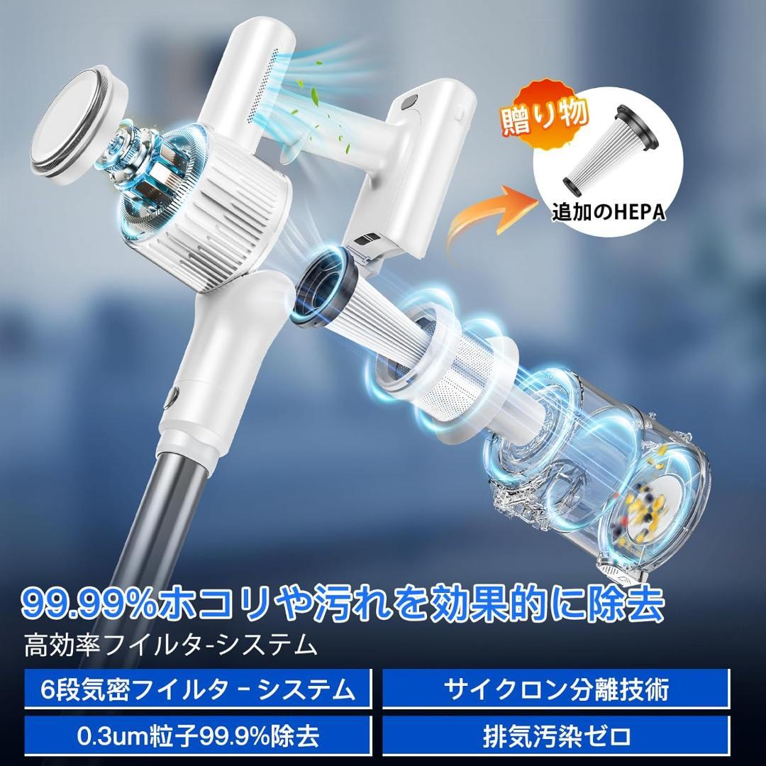 強力掃除機 コードレス 2WAY コードレス掃除機 500Ｗ 3段吸引力 低騒音