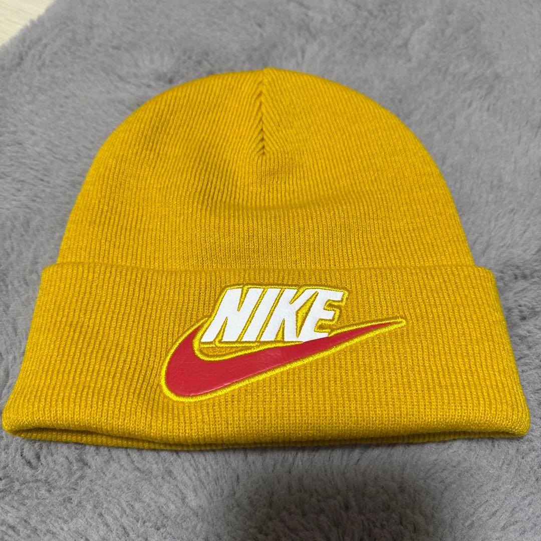 Nike Supreme コラボ ニット帽 イエロー