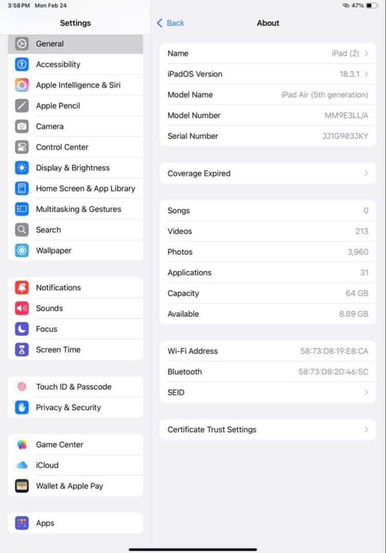 iPad Air(第5世代） Logi製キーボード付き