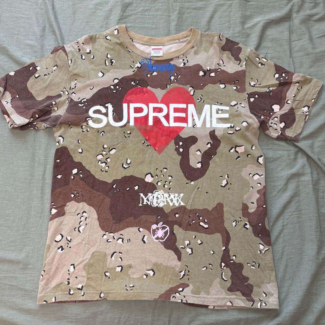 SUPREME 迷彩 ハート Tシャツ