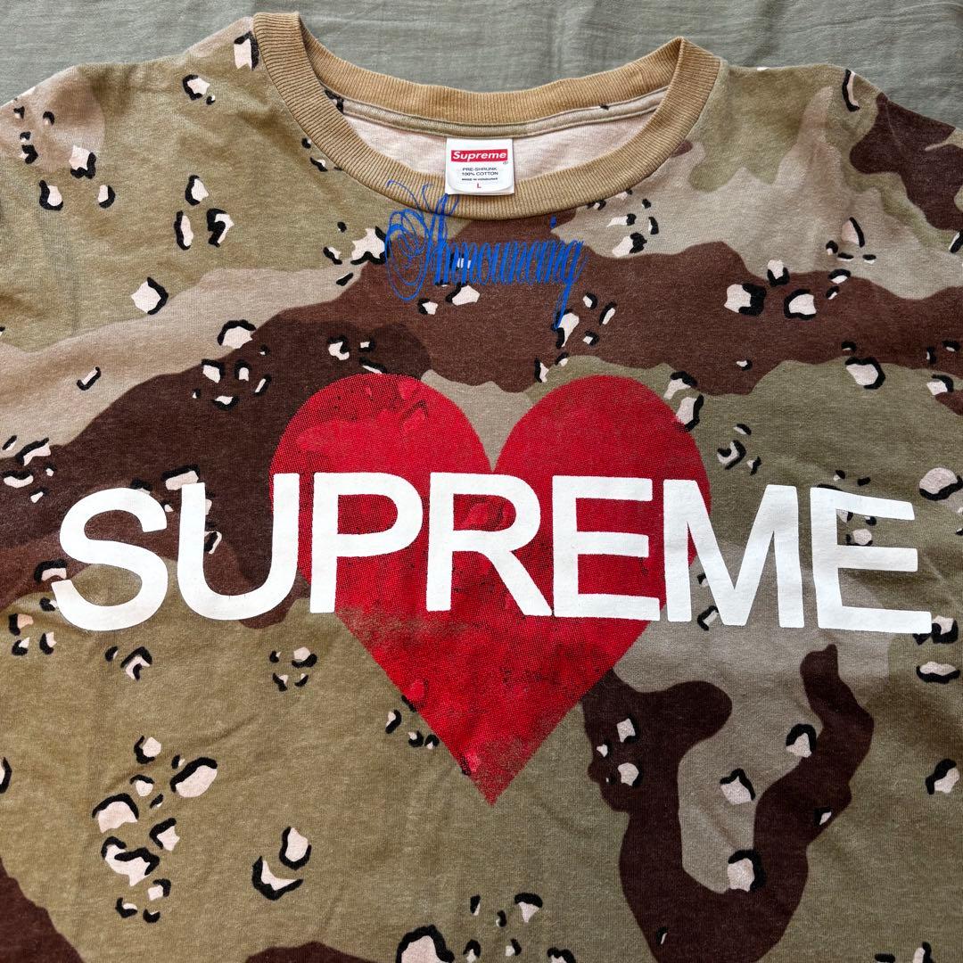 SUPREME 迷彩 ハート Tシャツ