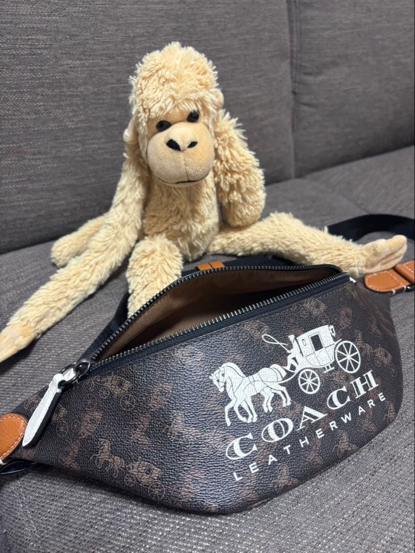 極上美品COACH ボディバッグ ブラウン C8421 チャーター シグネチャー