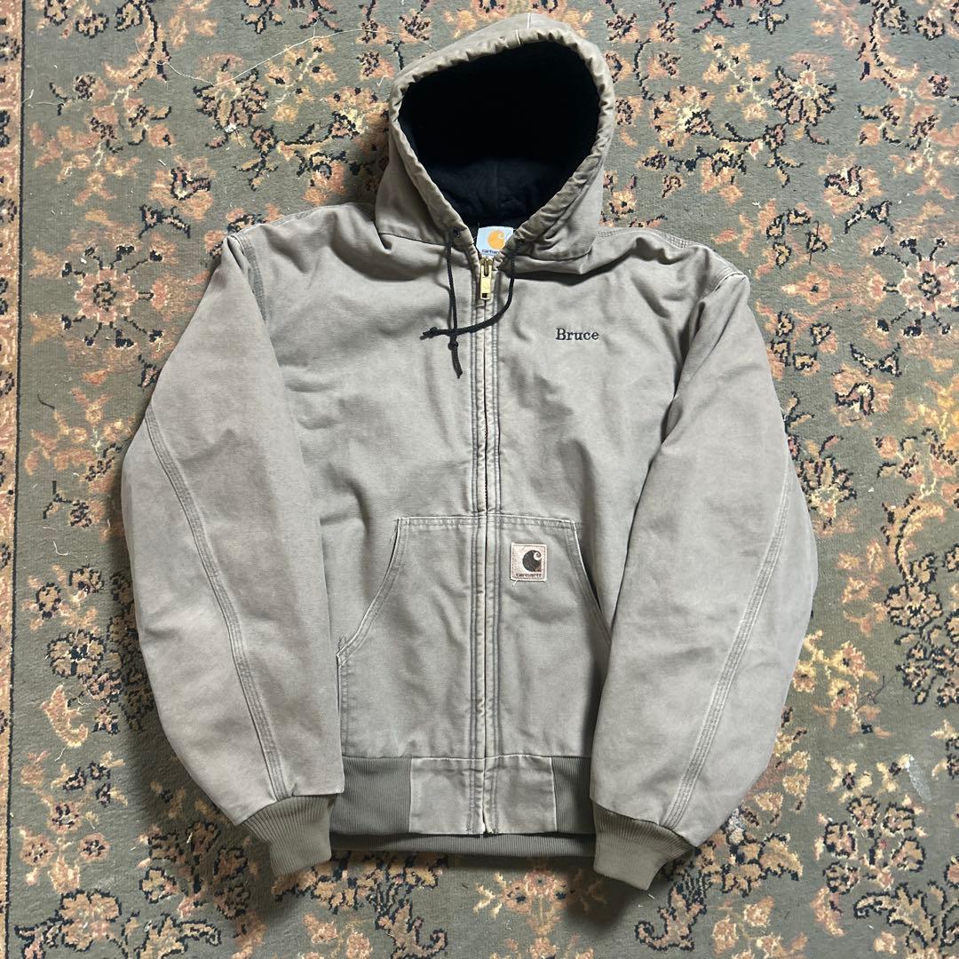 Carhartt カーハート アクティブジャケット グレー 古着 企業ロゴ