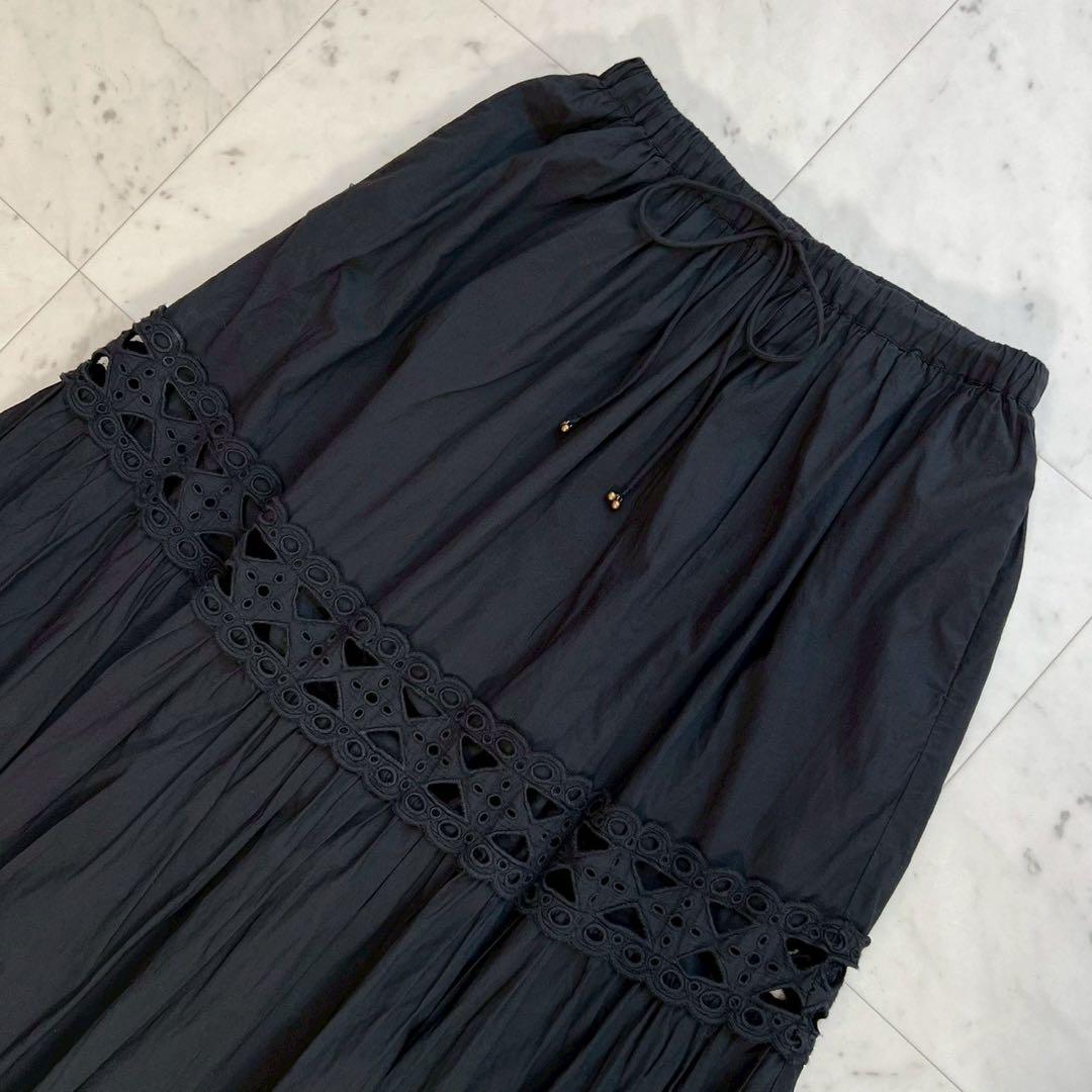 AAYUSHI×Cloth&Cross 2024 レースティアードスカート 黒